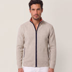 Men's Zip Up Sweater with Supportive Fitted Silhouette and Zip-Front - hero