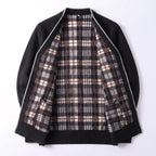 Men's Cardigan Sweater Knit Button-Up Plaid Lining Ribbed Cuffs - Image 8
