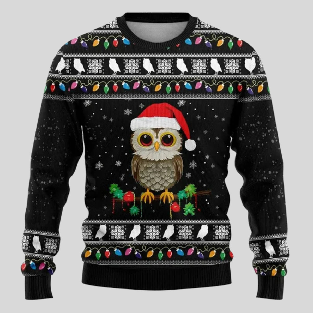 Men's Christmas Sweater with Knit Polar Bear and Crew Neck - Image 3