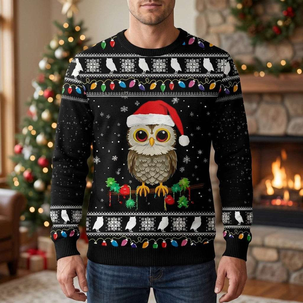 Men's Christmas Sweater with Knit Polar Bear and Crew Neck - Image 7