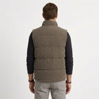Men's Corduroy Quilted Padded Vest Gilet With Stand Collar - Image 2