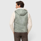 Men's Faux Fur-Lined Hooded Vest Thickened Windproof Gilet - Image 8
