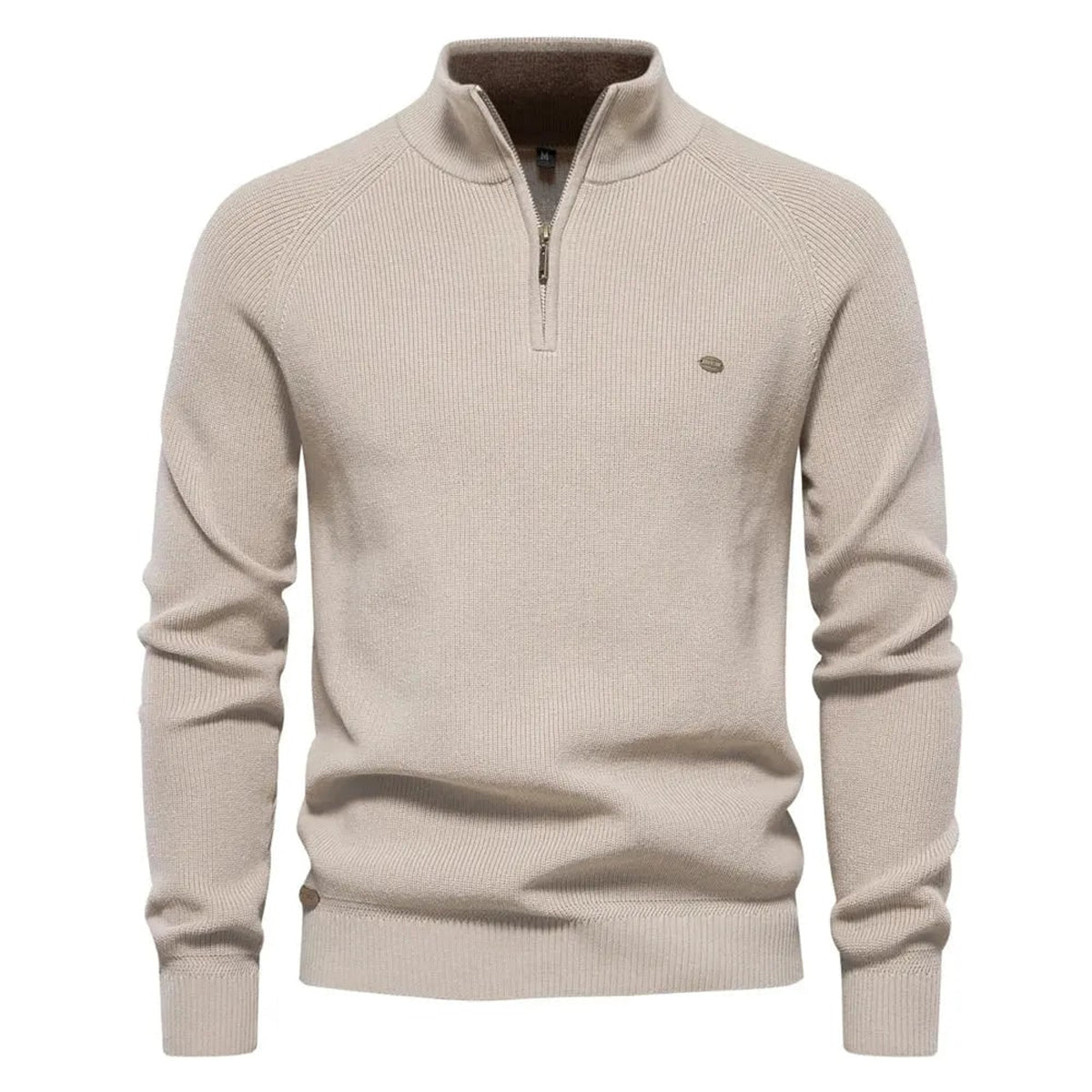 Men's Half Zip Sweater with Classic Knitted Pullover and Cuffs - Image 4