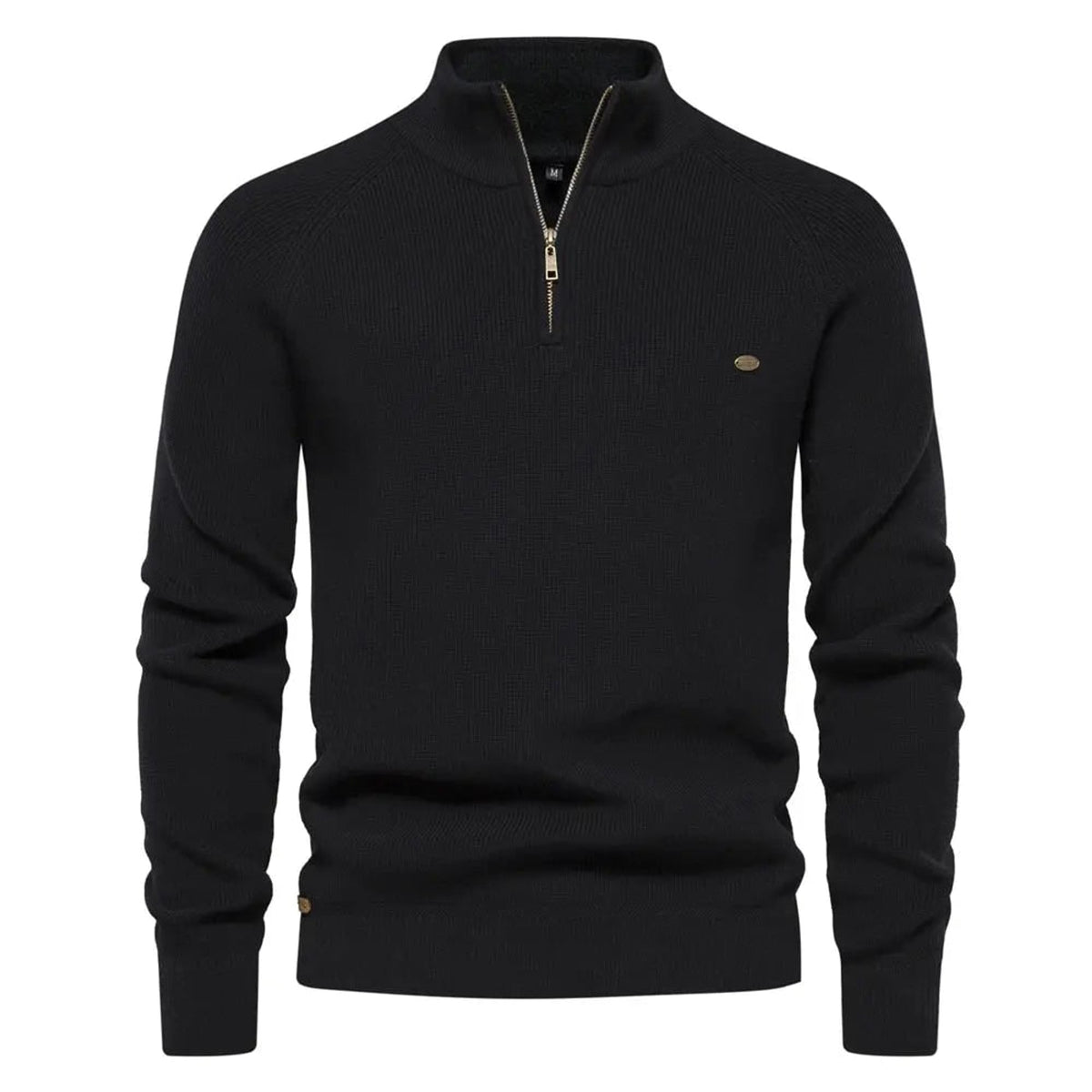 Men's Half Zip Sweater with Classic Knitted Pullover and Cuffs - Image 3