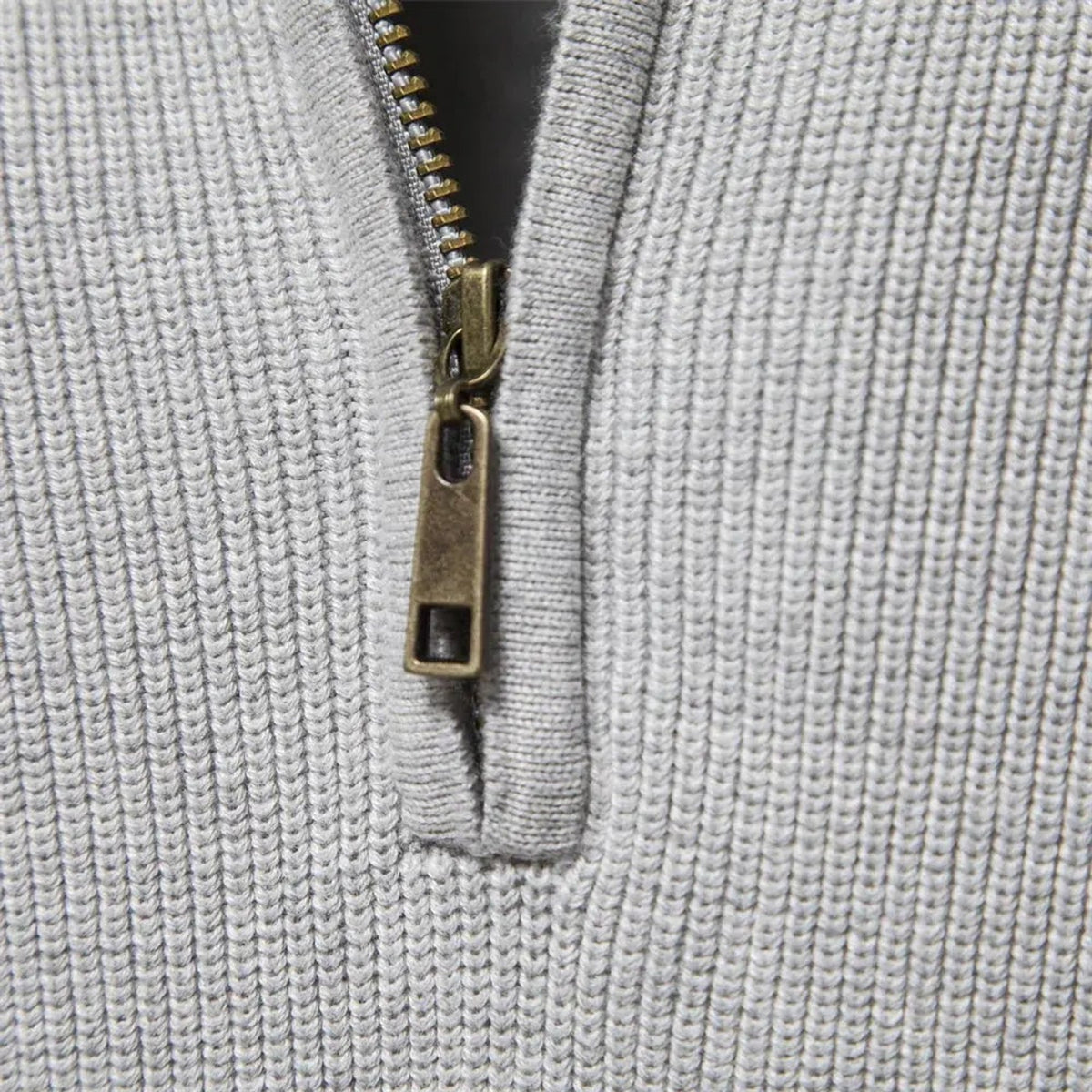 Men's Half Zip Sweater with Classic Knitted Pullover and Cuffs - Image 6