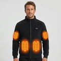 Men's Heated Fleece Jacket With Stand Collar Full Zip And Multi-Zone Electric Heating - Image 1