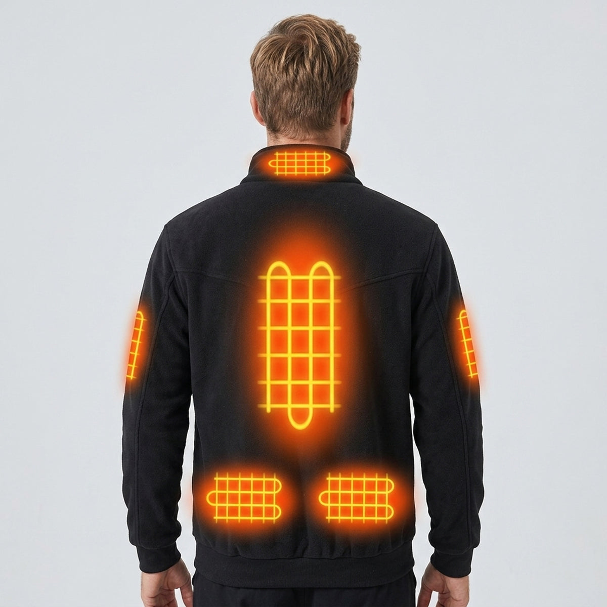 Men's Heated Jacket Adjustable Full-Zip Stand Collar - Image 2