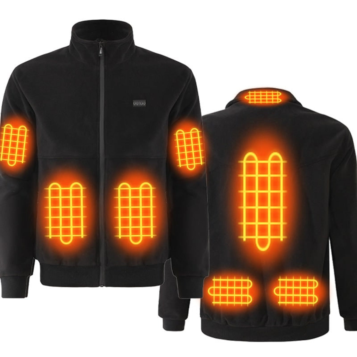 Men's Heated Jacket Adjustable Full-Zip Stand Collar - Image 4