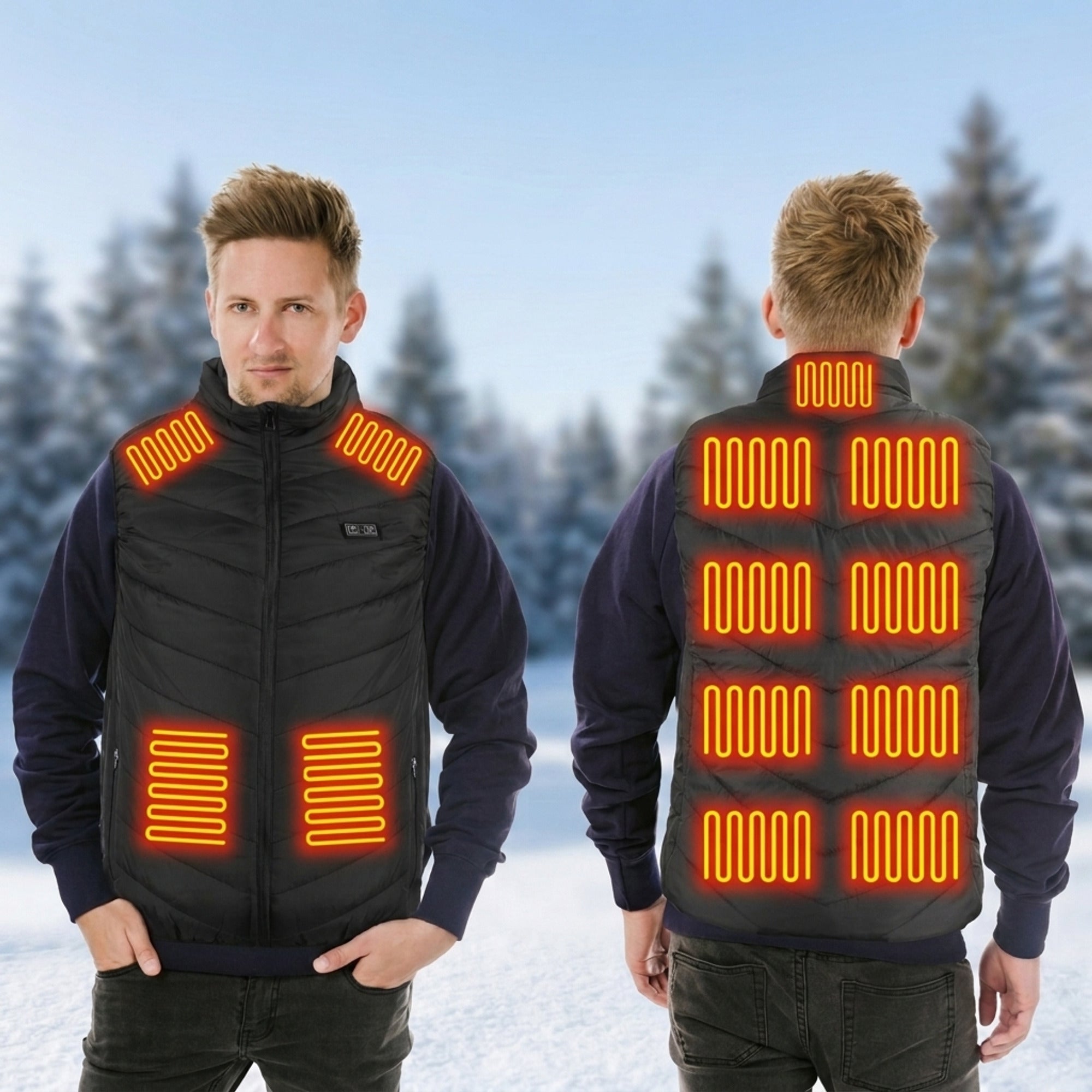 Men's Heated Vest For Men With USB Rechargeable Battery Powered Puffer Stand Collar And Multiple Heating Zones - Image 1