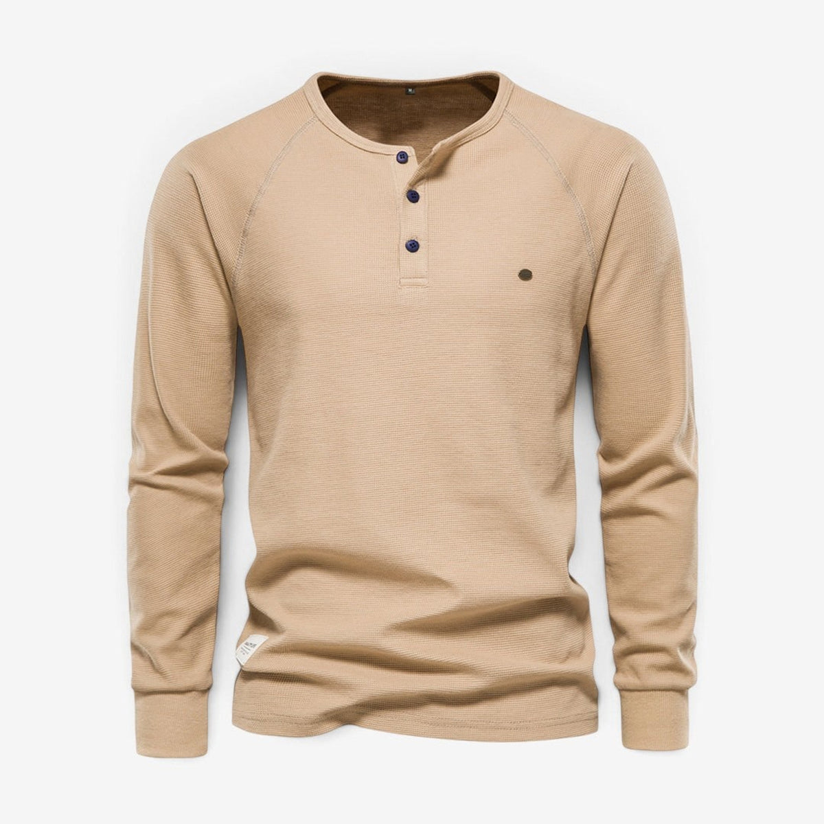 Men's Henley Shirt with Relaxed Fit and Button-Front - Image 1