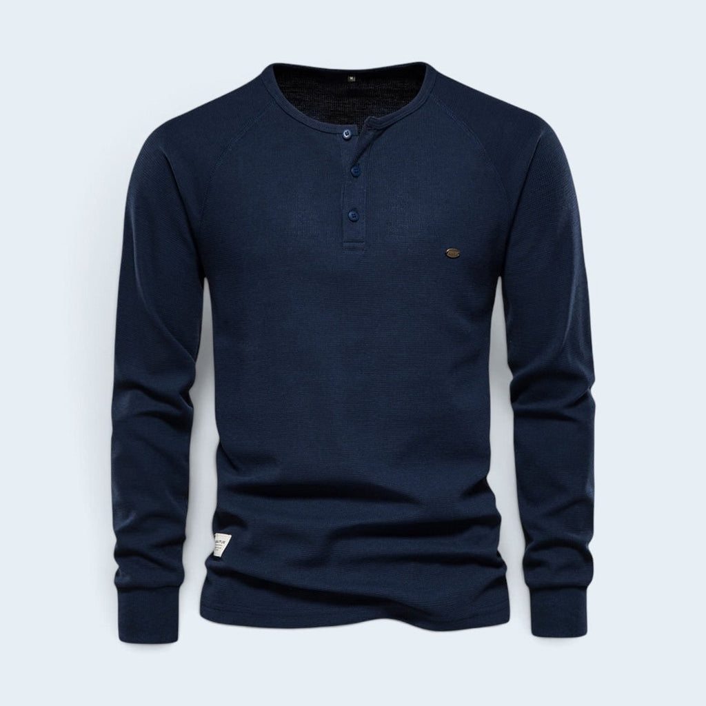Men's Henley Shirt with Relaxed Fit and Button-Front - Image 10