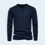 Men's Henley Shirt with Relaxed Fit and Button-Front - Image 10