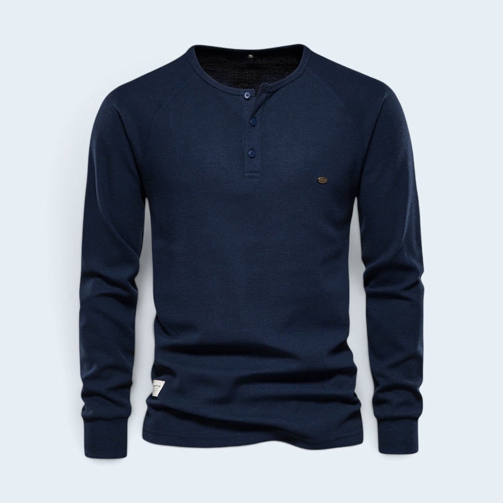 Men's Henley Shirt with Relaxed Fit and Button-Front - Image 10