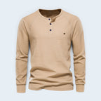 Men's Henley Shirt with Relaxed Fit and Button-Front - Image 11