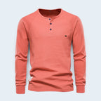 Men's Henley Shirt with Relaxed Fit and Button-Front - Image 12