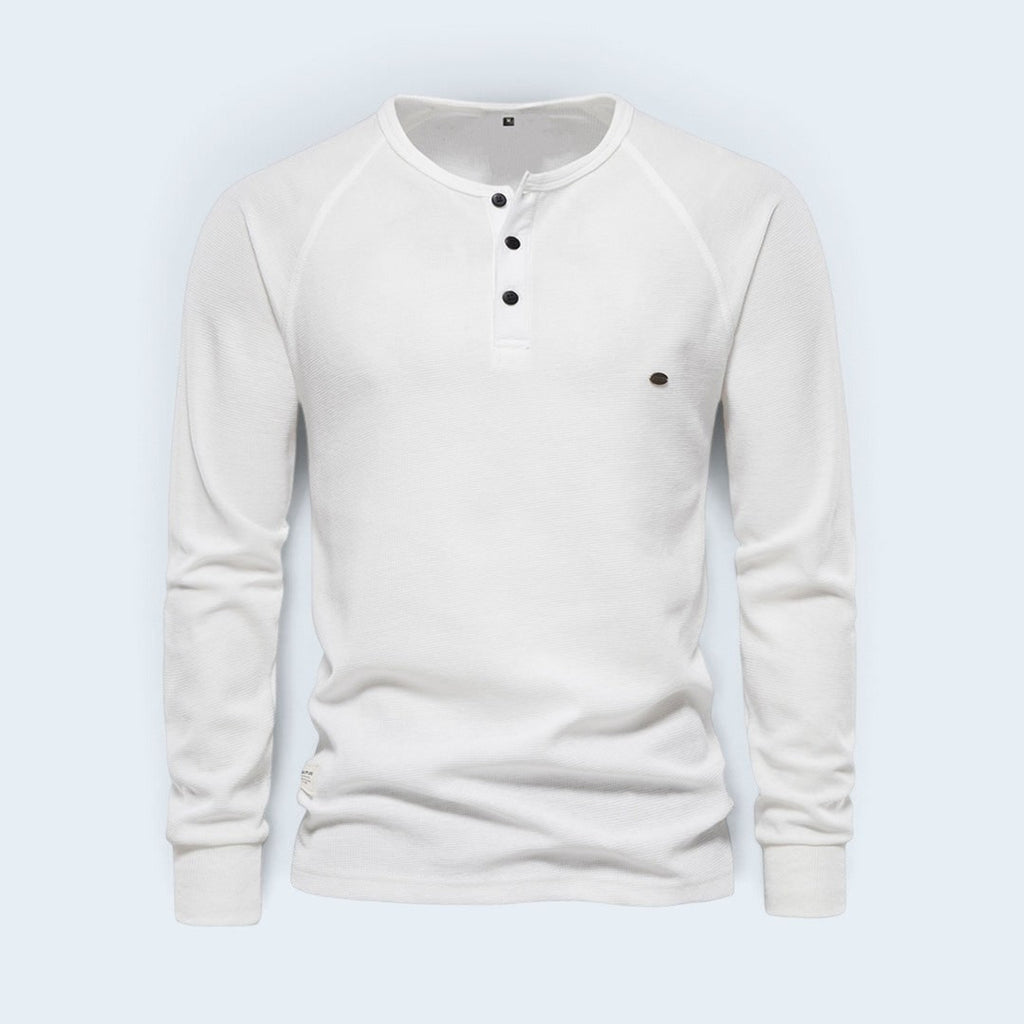 Men's Henley Shirt with Relaxed Fit and Button-Front - Image 13