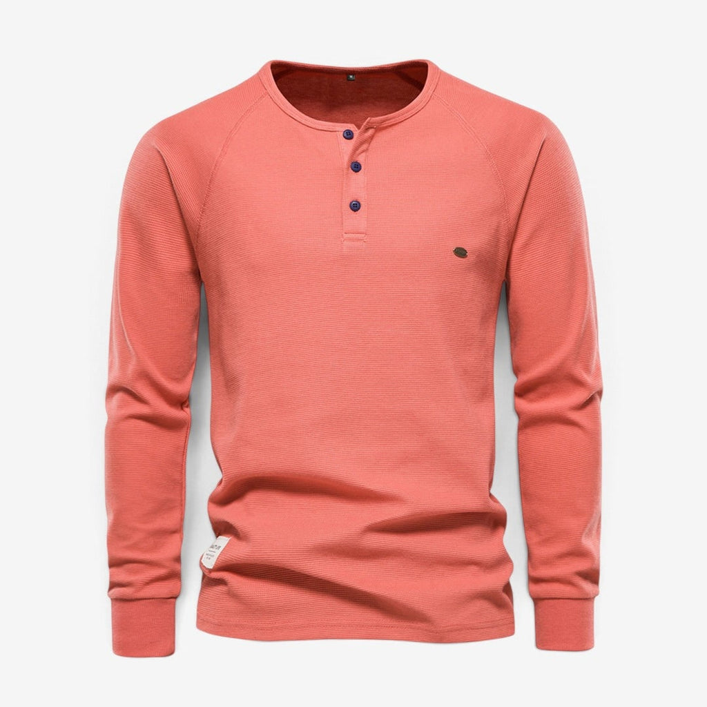 Men's Henley Shirt with Relaxed Fit and Button-Front - Image 4