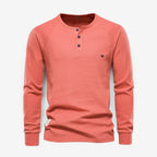 Men's Henley Shirt with Relaxed Fit and Button-Front - Image 4