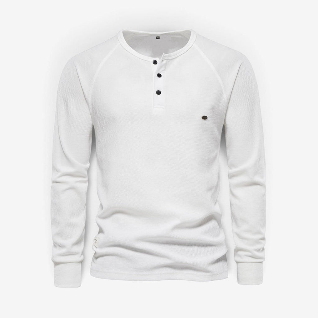 Men's Henley Shirt with Relaxed Fit and Button-Front - Image 5