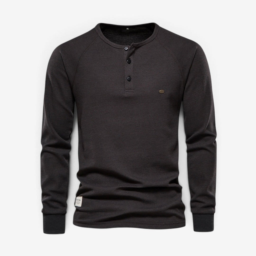 Men's Henley Shirt with Relaxed Fit and Button-Front - Image 6