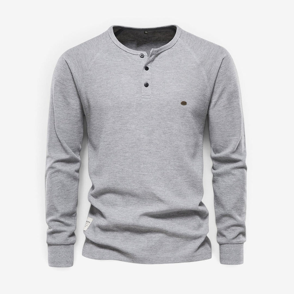 Men's Henley Shirt with Relaxed Fit and Button-Front - Image 7