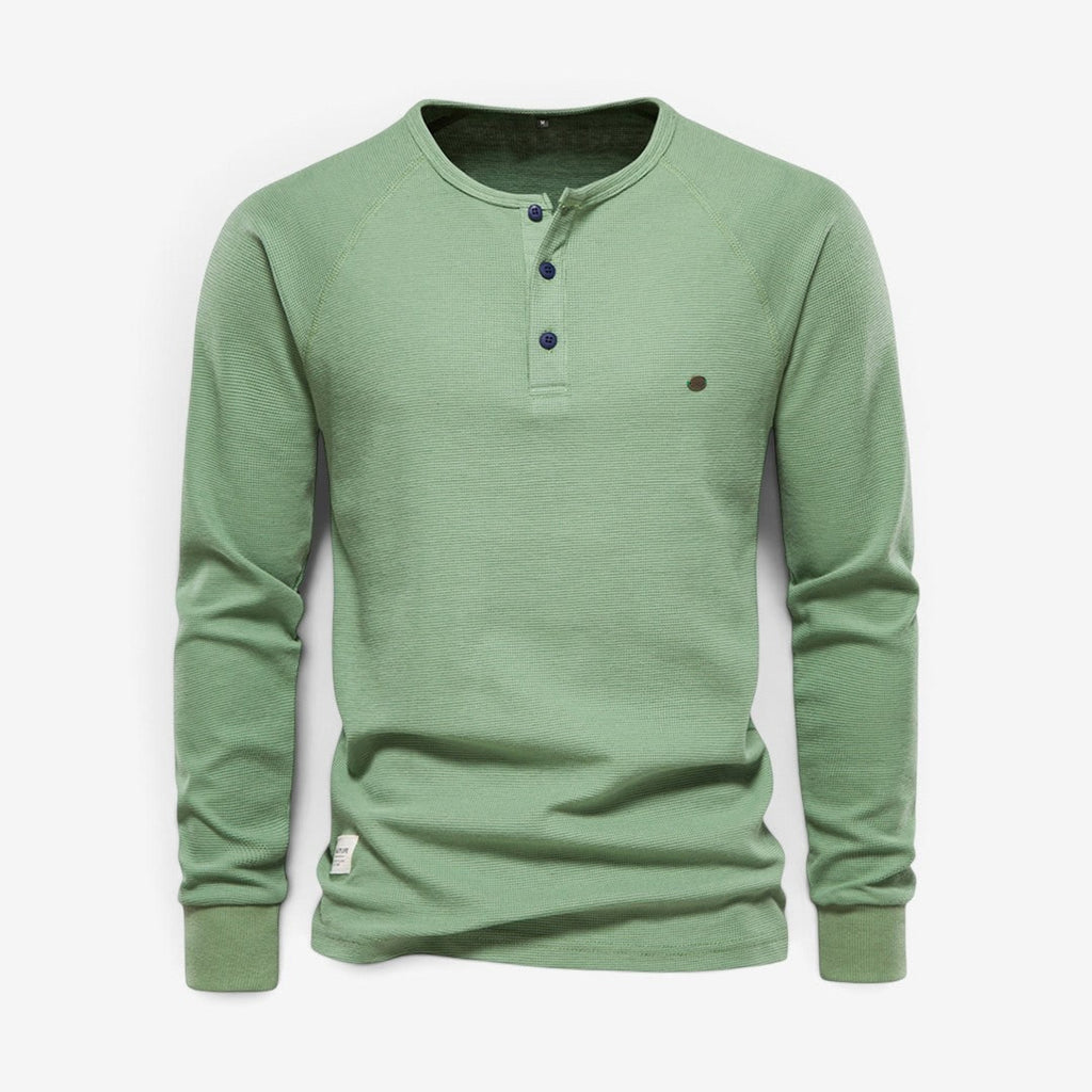 Men's Henley Shirt with Relaxed Fit and Button-Front - Image 8
