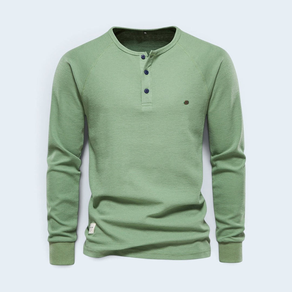 Men's Henley Shirt with Relaxed Fit and Button-Front - Image 9