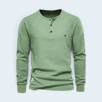 Men's Henley Shirt with Relaxed Fit and Button-Front - Image 9