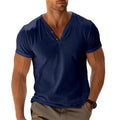 Men's Henley Shirt with Relaxed Fit and Short Sleeve - Image 1