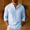 Men's Henley Shirt with Relaxed Modern Fit and Long Sleeve - Image 1