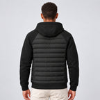 Men's Hooded Down Jacket With Quilted Panels - Image 2