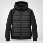 Men's Hooded Down Jacket With Quilted Panels - Image 5