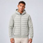 Men's Hooded Down Jacket With Quilted Panels - Image 7