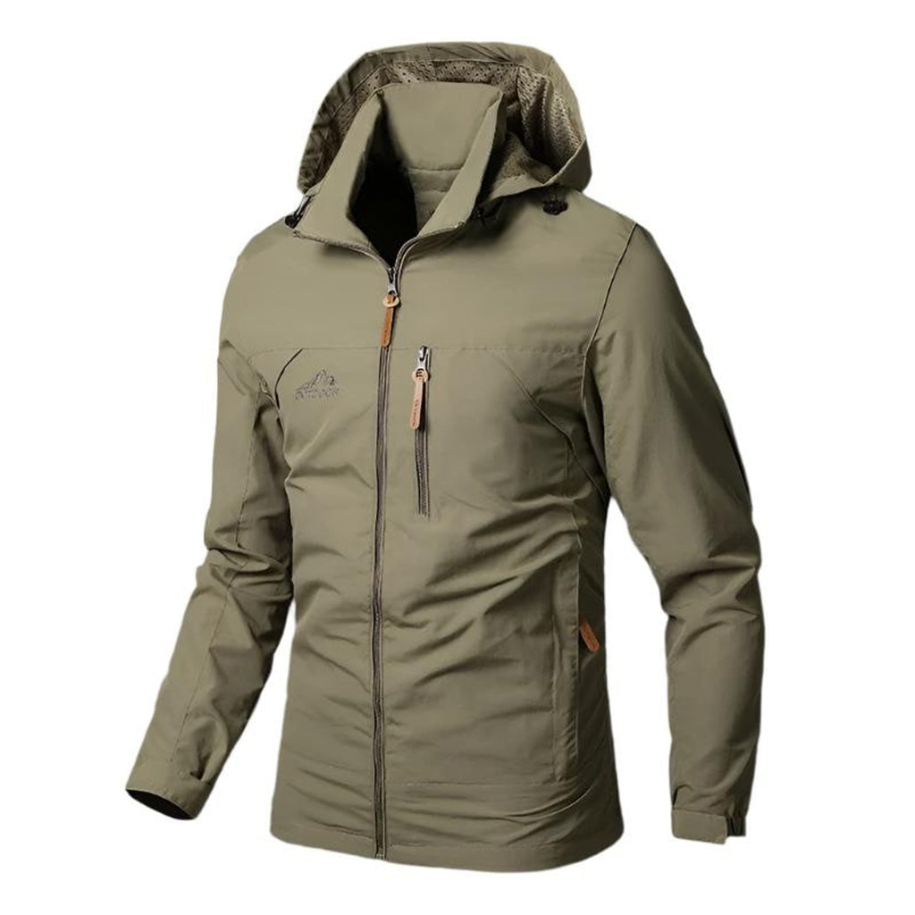 Men's Hooded Jacket Full-Zip Zippered Pockets Outdoor Hiking - Image 3
