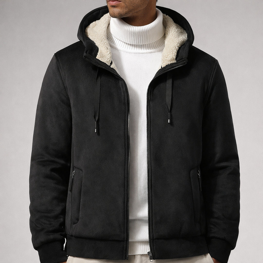 Men's Hooded Jacket with Adjustable Hood and Lining - Image 1