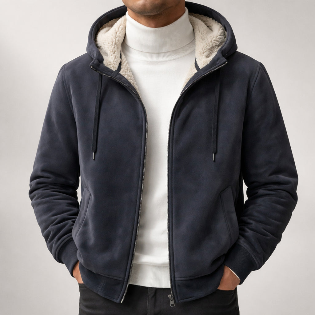 Men's Hooded Jacket with Adjustable Hood and Lining - Image 2