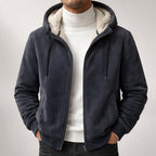 Men's Hooded Jacket with Adjustable Hood and Lining - Image 2