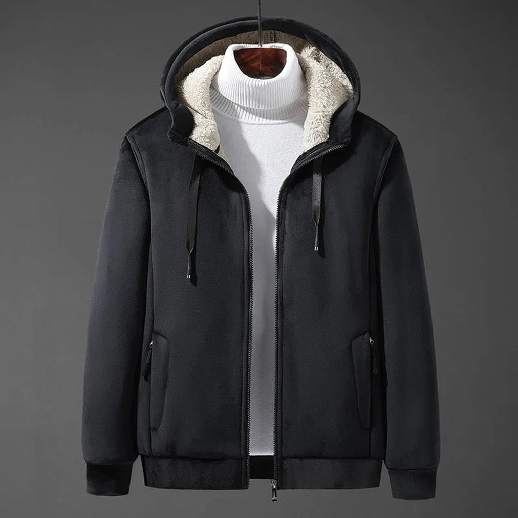 Men's Hooded Jacket with Adjustable Hood and Lining - Image 3