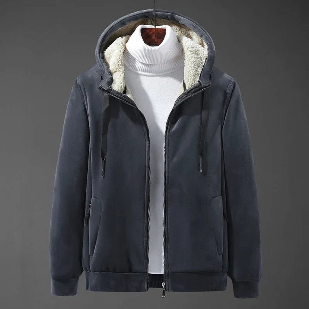Men's Hooded Jacket with Adjustable Hood and Lining - Image 4