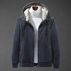 Men's Hooded Jacket with Adjustable Hood and Lining - Image 4