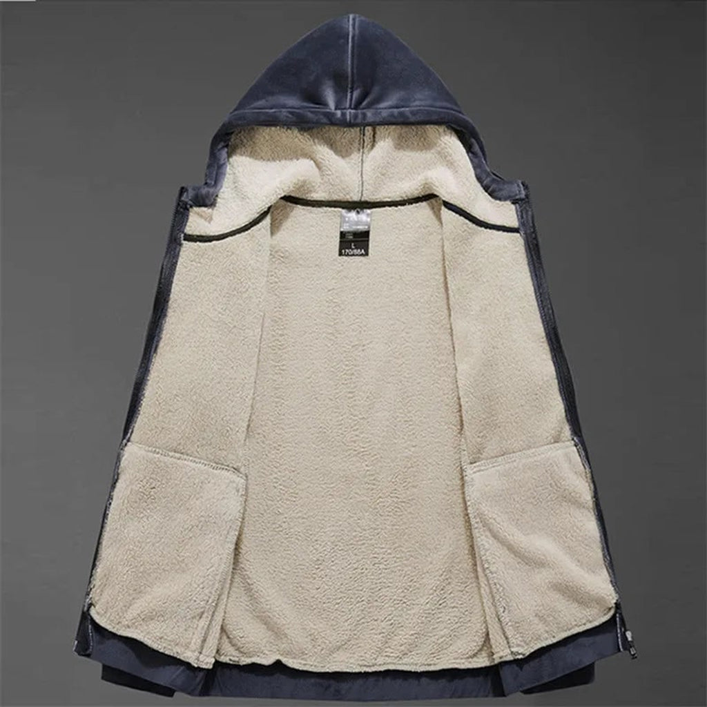 Men's Hooded Jacket with Adjustable Hood and Lining - Image 6