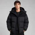 Men's Hooded Puffer Jacket with Padded Oversized Fit and Hood - Image 1