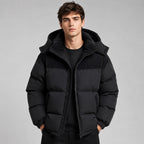 Men's Hooded Puffer Jacket with Padded Oversized Fit and Hood - Image 1