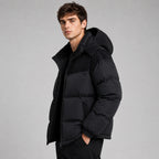 Men's Hooded Puffer Jacket with Padded Oversized Fit and Hood - Image 3