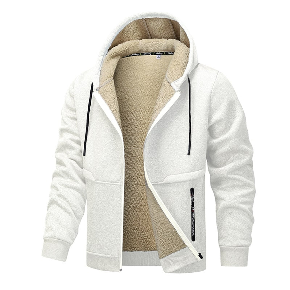 Men's Hooded Sweatshirt with Sherpa Lined Heavyweight and Zip-Front - Image 4