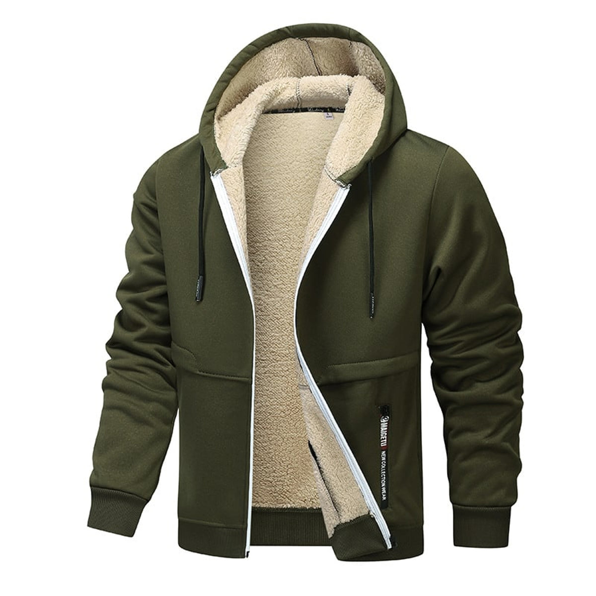 Men's Hooded Sweatshirt with Sherpa Lined Heavyweight and Zip-Front - Image 6