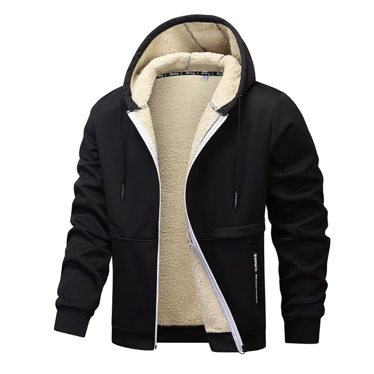 Men's Hooded Sweatshirt with Sherpa Lined Heavyweight and Zip-Front - Image 2