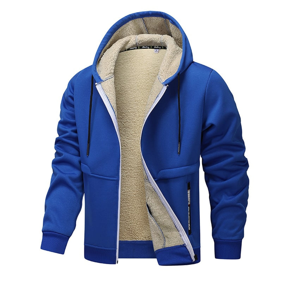 Men's Hooded Sweatshirt with Sherpa Lined Heavyweight and Zip-Front - Image 5