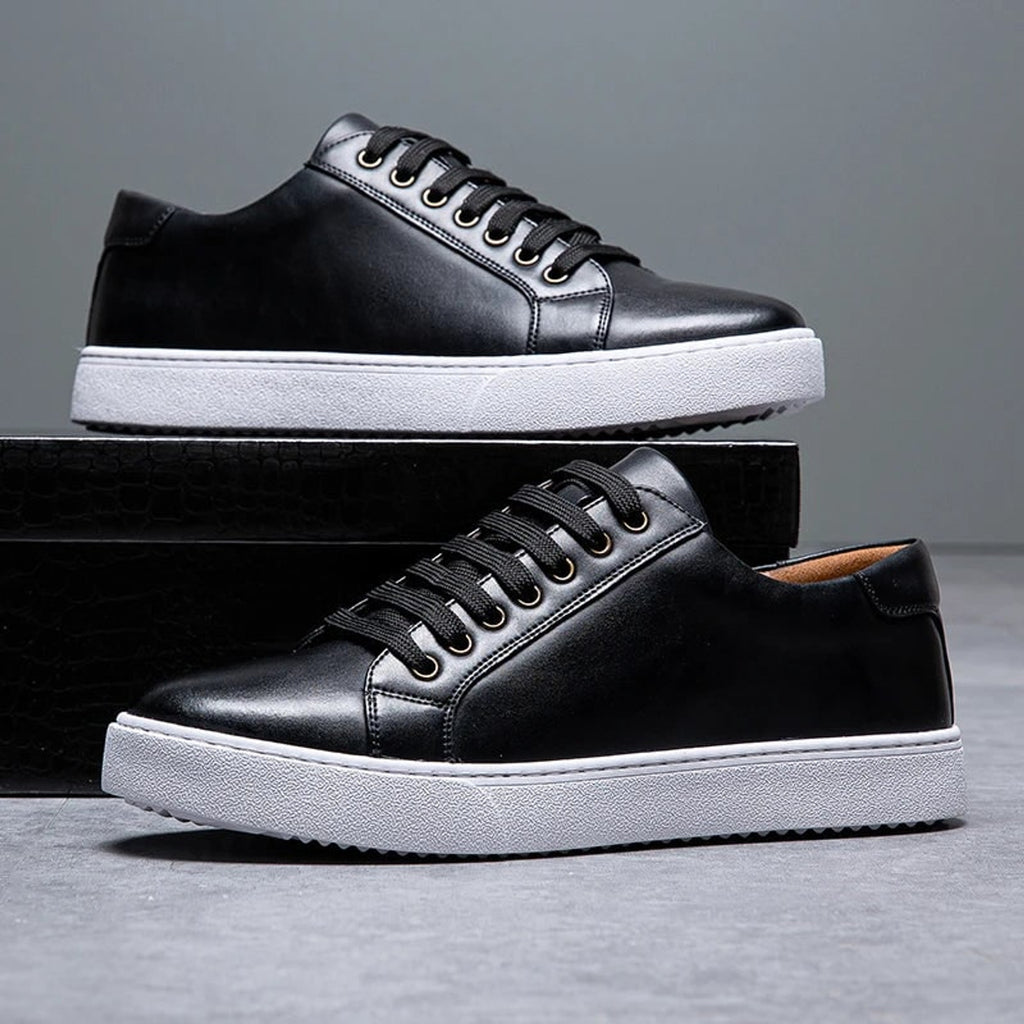 Men's Leather Sneakers with Genuine Fit and Lace-Up - Image 10