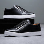 Men's Leather Sneakers with Genuine Fit and Lace-Up - Image 10